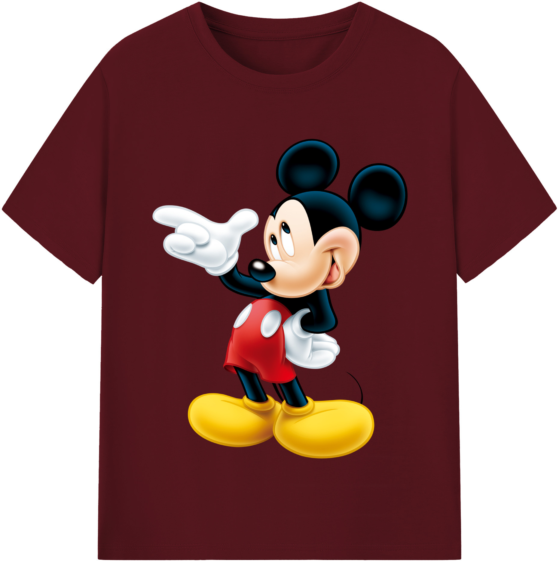 （画像用） ミッキーマウス Mickey Mouse 綿100％半袖Tシャツ（フロントプリント）